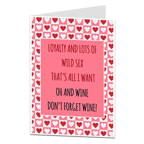 Funny Loyalty And Wild Sex And Wine Valentine S Card