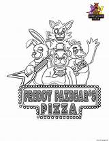 Fnaf Coloring Nights Freddys Five Pages Printable Print Color Book sketch template