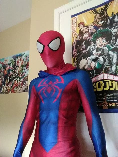 3d printed ben reilly spider man cosplay costume lycra suit for