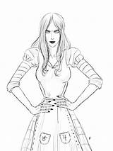 Alice Madness Returns Pages Coloring Getcolorings sketch template
