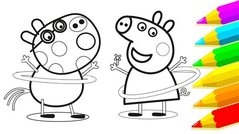 drawing  coloring peppa pig colors learn  colors voving
