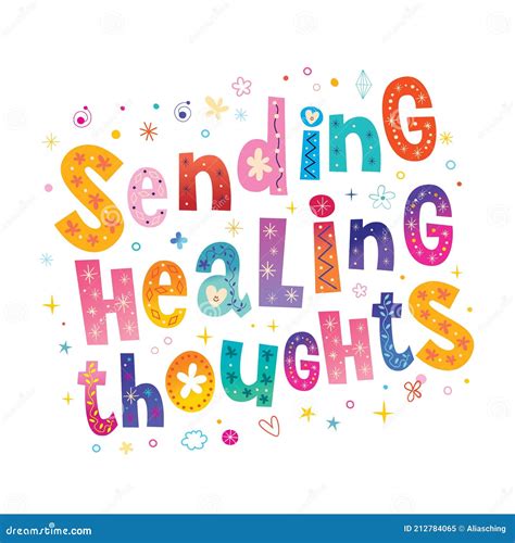 sending healing thoughts stock vector illustration  motivational
