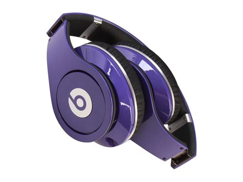 beats  dr dre purple studio  ear powered isolation headphone purple neweggcom