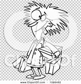 Frazzled Shopper Outlined Friday Illustration Woman Royalty Clipart Vector Toonaday sketch template