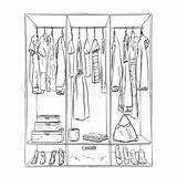 Wardrobe Sketch Drawing Cupboard Closet Clothes Interior Vector Clip Room Getdrawings Drawn Hand Coat Illustrations Paintingvalley Similar sketch template