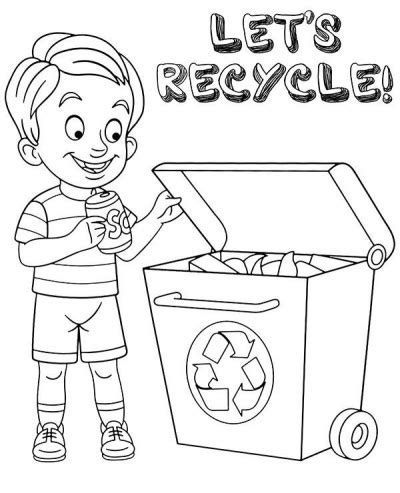 lets recycle coloring page recycling topcoloringpagesnet