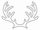 Reindeer Antlers Stencils Template Pattern Print sketch template