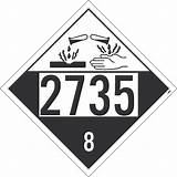 75x10 Corrosive Placard 2735 sketch template