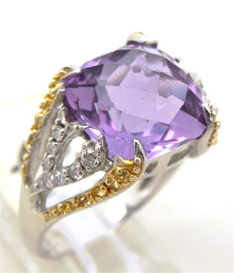Ladies 14k Two-Tone 8 Ct. Rose Cut Purple Amethyst