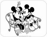 Mickey Minnie Coloring Classic Pages Friends Disneyclips Bench Sitting Funstuff sketch template