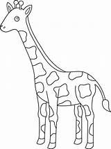 Giraffe Clip Outline Coloring Colorable Lineart Drawing Line Color Sweetclipart Shape sketch template