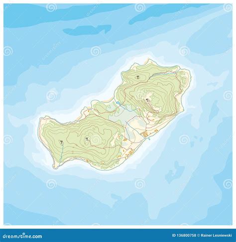 abstract island map pattern  topographic heights  deep lines stock vector illustration