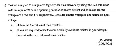 assigned  design  voltage divider bias cheggcom