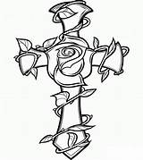Cross Coloring Pages Printable Tattoo Adult Drawings Crosses Kids Adults Step Rose Colouring Roses Fun Print Gif sketch template
