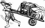 Handcart Pulling Pioneer Clipground sketch template