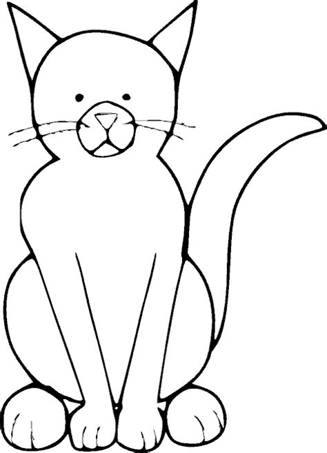 simple cat coloring page   print  color clipart