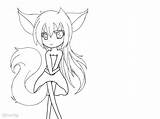 Furry Uncolored Chibi Character Drawings Queeky Draw Drawing Link Paint sketch template