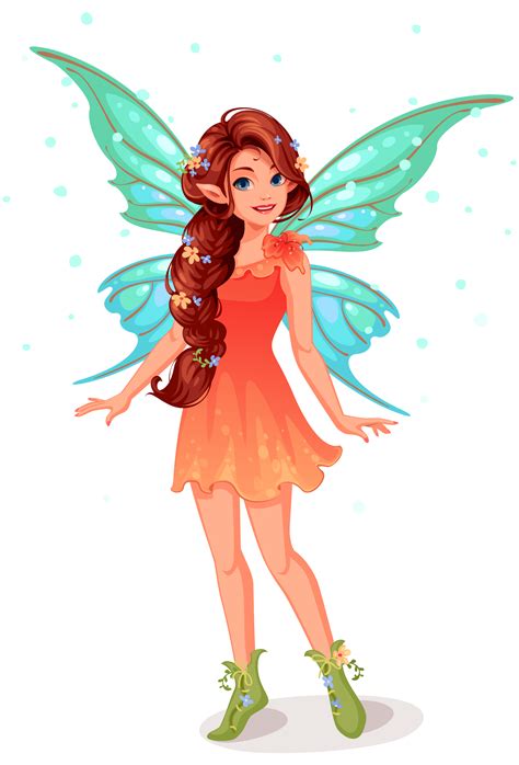 cute  fairy standing  vector art  vecteezy