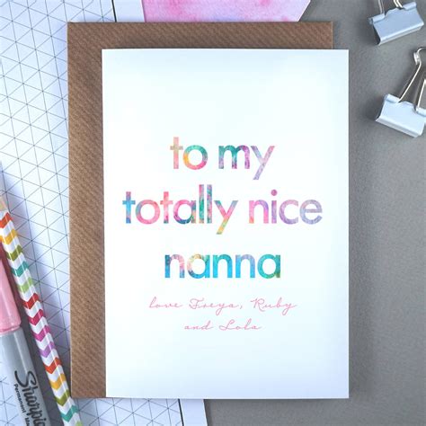 Totally Nice Nanna Personalised Birthday Card By Rich Little Things