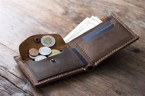 leather coin pocket wallet handmade original design  joojoobs