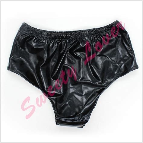 faux leather latex butt plug underwear panties sexy dildo