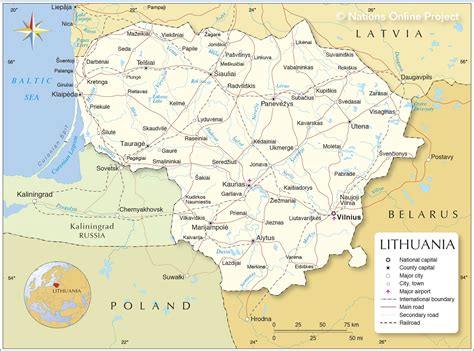political map  lithuania nations  project