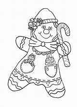 Gingerbread Coloring Pages Girl Christmas Man Printable Color Woman Print Men Template sketch template