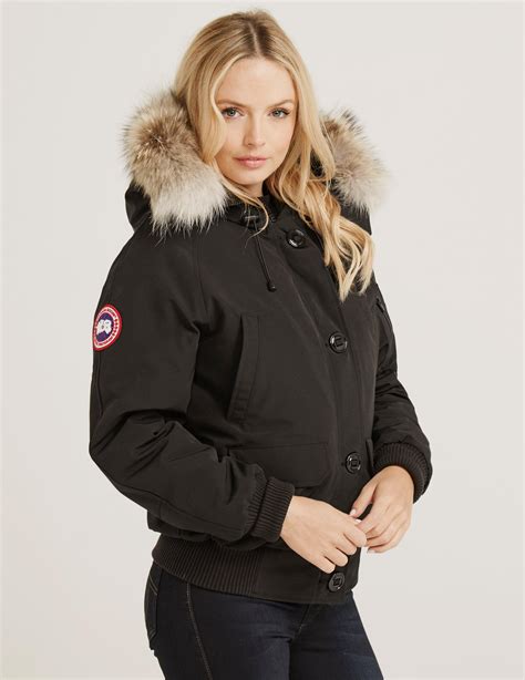 canada goose womens chilliwack padded bomber jacket black lyst