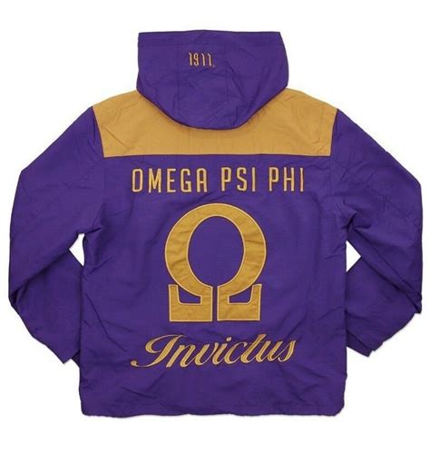 Omega Psi Phi Fraternity Windbreaker Jacket Purple Gold