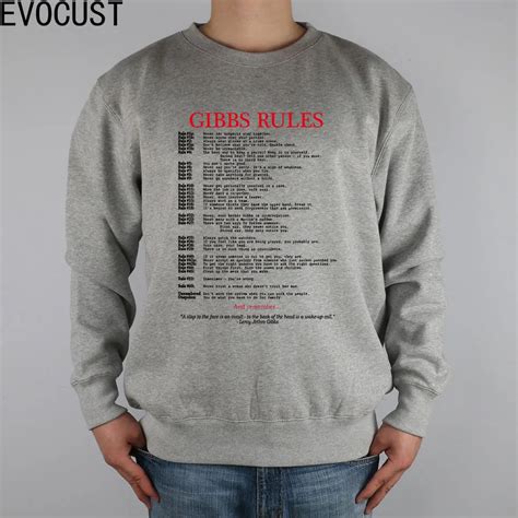 caq gibbs rules ncis men sweatshirts thick combed cotton  hoodies sweatshirts  mens