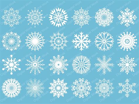 white snowflake clipart  leskas digitals thehungryjpeg