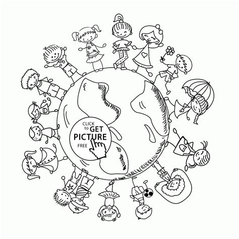 happy kids  earth day coloring page  kids coloring pages