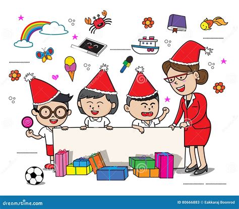 school kids teacher gift cartoon stock vector illustration  game