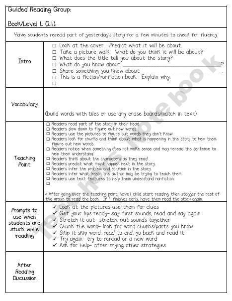 small group guided reading lesson plan template love  format