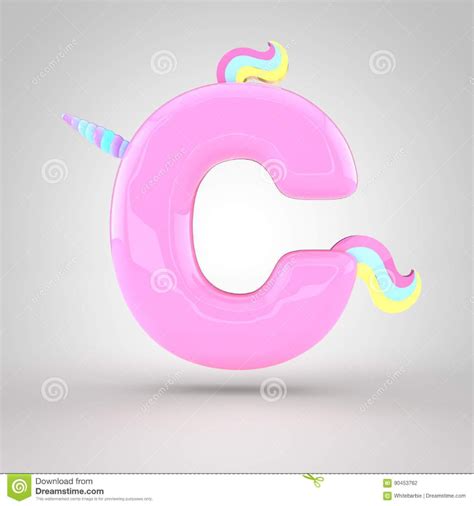 cute unicorn pink letter  uppercase stock illustration illustration  horse magic