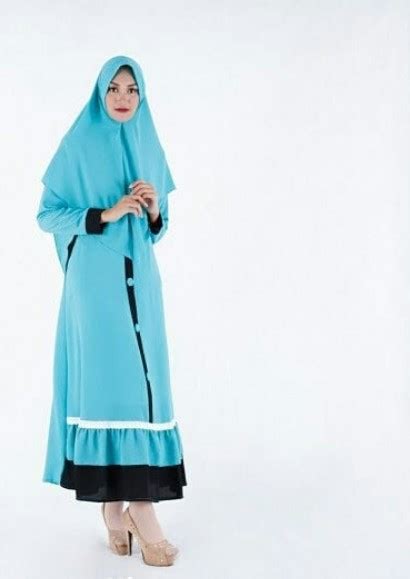 baju gamis warna biru muda cocok  jilbab warna   inspirasi