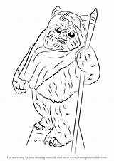 Ewok Wars Star Draw Drawing Easy Step Learn Getdrawings sketch template