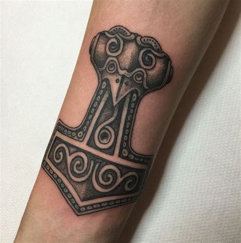 mjölnir dotworked viking tattoos polynesian tattoo tattoos