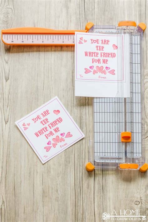 printable heart valentine cards  give  pencils  home