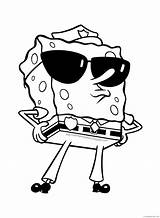Coloring Pages Spongebob Sunglasses Coloring4free Wearing Squarepants Related Posts sketch template