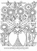 Coloring Fairy Pages Colouring Printable Garden Adult Sheets Adults Happy Set Dover Il Book Kids Books Getcolorings Doodle 570xn Digital sketch template