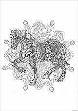 Mandala Coloring Mandalas Pages Horse Adults Complex Difficult Patterns Color Elegant Animals Adult Beautiful Printable Justcolor Print Colouring Background Animal sketch template