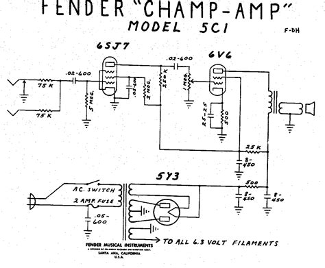 fender champ tube amp schematic model  valve amplifier diy amplifier amplifier