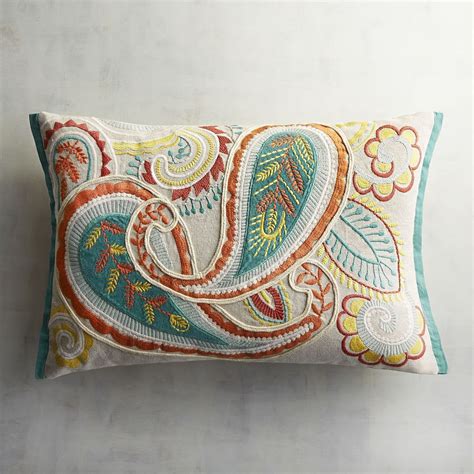paisley lumbar pillow pier  imports pillows throw