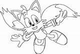 Tails Sonic Hedgehog sketch template