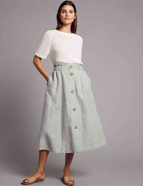 linen blend textured   midi skirt autograph ms midi skirt