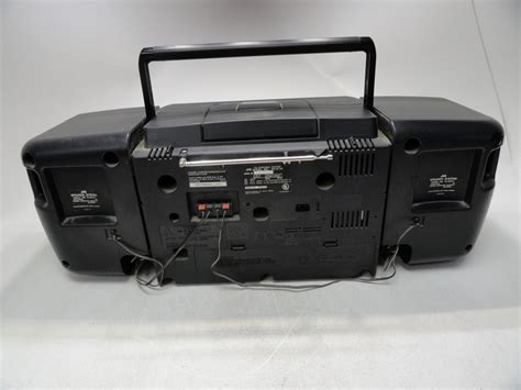 jvc pc  cd dual cassette player portable boombox system limited test   ebay