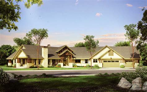 sprawling angled ranch house plan da architectural designs house plans