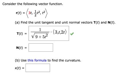 solved consider the following vector function find the unit
