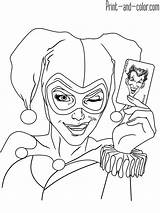 Harley Quinn Coloring Pages Joker Print Color Printable Dc Adults Card Kids Universe Sheets Poison Ivy Adult Book Drawing Outline sketch template